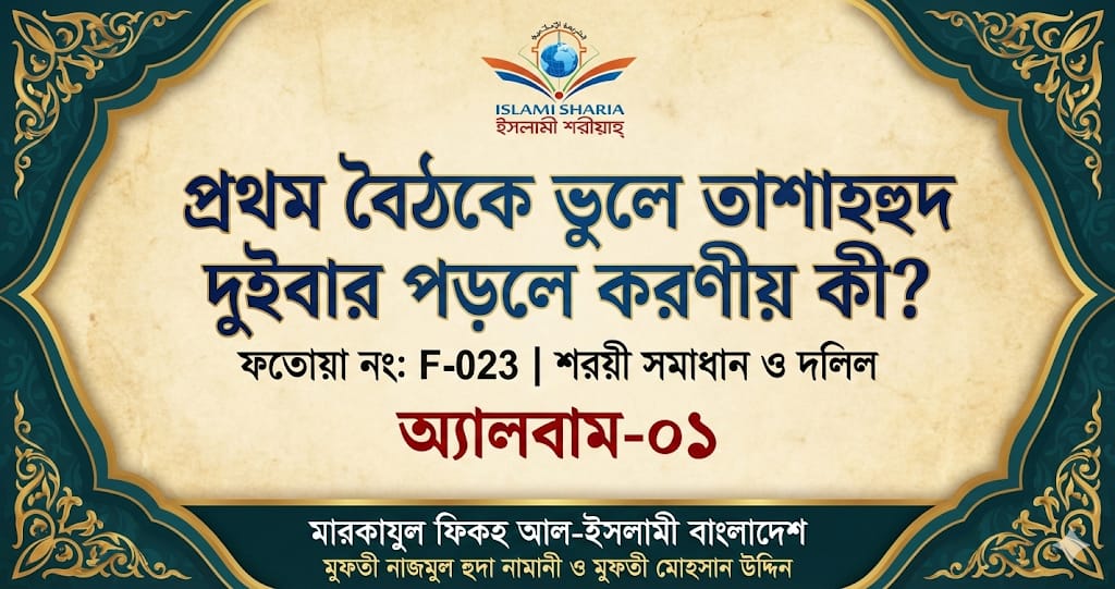 প্রথম বৈঠকে ভুলে তাশাহহুদ দুইবার পড়লে করণীয় কী